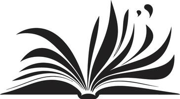 elegant Buch Seiten dunkel Logo zum literarisch Beschwerde noir Buch Symbol stilvoll Emblem Design mit öffnen Buch Illustration vektor