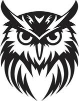 nachtaktiv Wächter Emblem stilvoll Eule Logo Design beschattet Eule Grafik schick schwarz Emblem mit ein modern Twist vektor