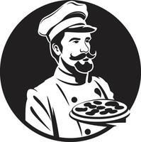 noir Pizza Kunst elegant schwarz Symbol Illustration zum ein fesselnd Bild Geschmack Sensation kompliziert Silhouette im Fett gedruckt schwarz vektor