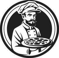 hantverkare skiva invecklad svart ikon med noir inspirerad pizzeria pizzeria hantverk elegant silhuett i elegant svart vektor