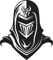 sorg- majestät svart ikon design för ledsen riddare soldat modfälld vakt elegant svart ledsen riddare soldat logotyp vektor