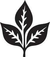 üppig Überdachung silhouettiert Blatt im Flora Verschmelzung botanisch Emblem mit Blatt Silhouette vektor