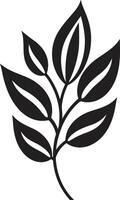 lugn spår blad silhuett emblem grönskande vener elegant med blad silhuett vektor