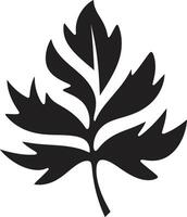 grönskande väsen av blad silhuett lugn lövverk silhouetted emblem vektor