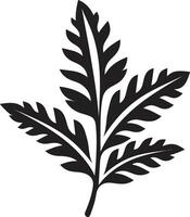 Naturen Gelassenheit silhouettiert Emblem im botanisch Symphonie Blatt Silhouette vektor