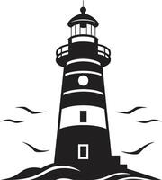 Seefahrt Brillanz Leuchtturm Emblem führen Seeleute Küsten Leuchtturm vektor