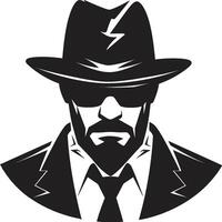 nobel Kapodaster Insignien von Mafia Boss Kleidung Verbrechen Boss Kleidung passen und Hut Emblem vektor