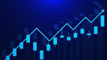 Leuchter Diagramm mit oben Trend Linie zum finanziell Investition, Forex Handel, Lager Markt und Geschäft Bericht vektor