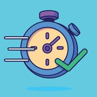 süß Symbol Illustration Timer Uhr prüfen genehmigt vektor