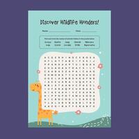 eben Design Englisch Kreuzworträtsel Aktivität druckbar Arbeitsblatt zum Kinder Spaß Bildung vektor