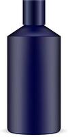 mörk blå kosmetisk förpackning mockup. schampo eller dusch gel produkt mall isolerat på vit bakgrund. behållare illustration. vektor