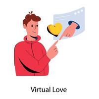 trendig virtuell kärlek vektor