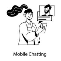 trendiges mobiles Chatten vektor