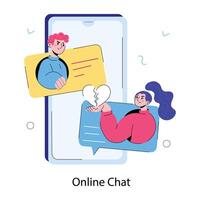 trendiger Online-Chat vektor