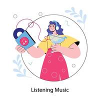 trendig lyssnande musik vektor