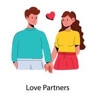trendig kärlek partners vektor