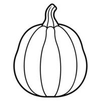 höst pumpa enkel linje ikon ritad för hand illustration för halloween och tacksägelse dekoration vektor