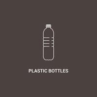 Illustration von das Gliederung Design von ein Mineral Plastik Flasche. vektor