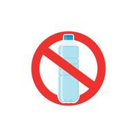Illustration von verboten verwenden von Mineral Plastik Flasche Entwürfe. vektor
