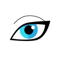 Mensch Blau Auge einfach Illustration oder Symbol. weiblich Auge. Grafik Illustration isoliert auf Weiß. vektor