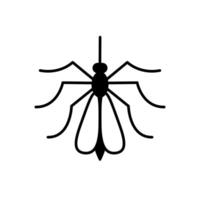 Moskito schwarz Glyphe Symbol. eben Illustration isoliert auf Weiß Hintergrund. vektor