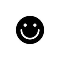 Lächeln Symbol. schwarz Glyphe Symbol isoliert auf Weiß Hintergrund. vektor