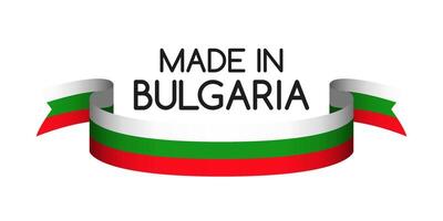farbig Band mit das bulgarisch dreifarbig, gemacht im Bulgarien Symbol, bulgarisch Flagge isoliert auf Weiß Hintergrund, Illustration vektor