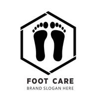 Fuß Pflege Podologe Logo mit einfach Design Prämie Design vektor