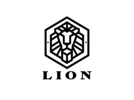 sexhörning lejon logotyp design vektor
