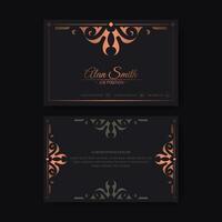 luxuriöse dunkle Visitenkartenvorlage mit Ornament-Design vektor