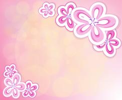 Ett rosa brevpapper med blommor vektor