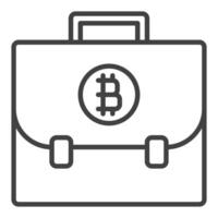 Krypto Portfolio Bitcoin Kryptowährung dünn Linie Symbol oder Design Element vektor