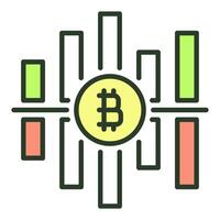 Kryptowährung Graph Bitcoin Krypto Handel farbig Symbol oder Design Element vektor