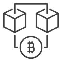 Bitcoin Blockchain Technologie Symbol oder Symbol im dünn Linie Stil vektor