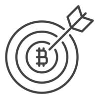 Kryptowährung Ziel mit Pfeil Bitcoin linear Symbol oder Logo Element vektor