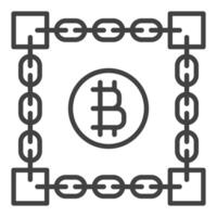 Bitcoin Blockchain Technologie Kryptowährung Gliederung Symbol oder Design Element vektor