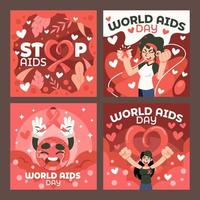Welt-Aids-Tag für Social-Media-Beiträge vektor