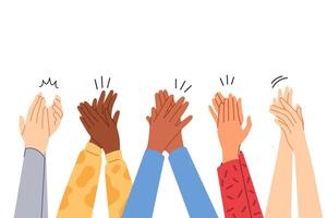 Beifall von multiethnisch Hände von Frauen klatschen im Unterstützung von Initiative zu Kampf Sexismus vektor