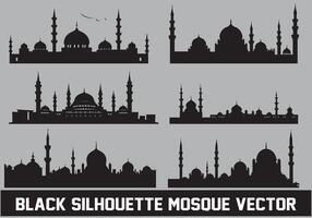 Moschee Silhouette bündeln Weiß Hintergrund vektor