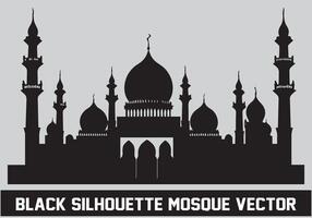 Moschee Silhouette bündeln Weiß Hintergrund vektor