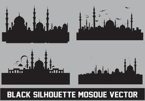 Moschee Silhouette bündeln Weiß Hintergrund vektor