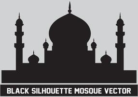 moské svart silhuett ikon illustration för islamic element vektor