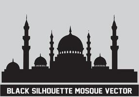 moské svart silhuett ikon illustration för islamic element vektor