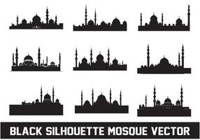 Moschee Silhouette bündeln Weiß Hintergrund vektor