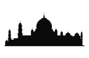 Delhi Horizont schwarz Silhouette isoliert auf ein Weiß Hintergrund vektor