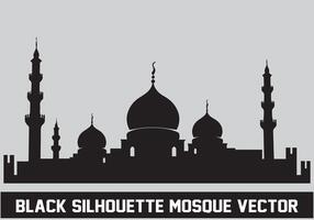 moské svart silhuett ikon illustration för islamic element vektor