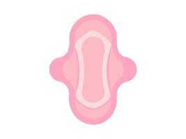 Rosa sanitär Pad mit Flügel. Illustration von ein sanitär Serviette. feminin Hygiene Pad isoliert auf Weiß Oberfläche. Konzept von Menstruation- Pflege, persönlich Hygiene, Damen Gesundheit wesentliche. vektor
