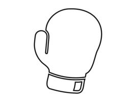Gliederung Illustration von Boxen Handschuh. Kontur von Sport Handschuh. schwarz und Weiß. Symbol, Logo, Zeichen, Piktogramm, drucken. minimalistisch Design. Sport Ausrüstung, mächtig schlagen. isoliert auf Weiß Hintergrund vektor