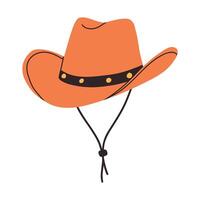 cowboy hatt isolerat på vit bakgrund. sheriff hatt. hand dragen stil. vektor