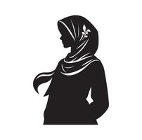 Hijab Stil Mode Stehen Illustration Design vektor